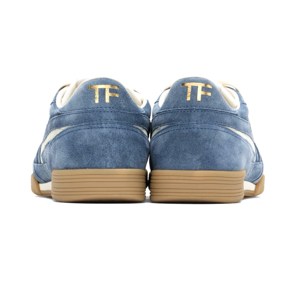 Tom Ford Men's Blue Suede Sneakers - Picture 3 of 4